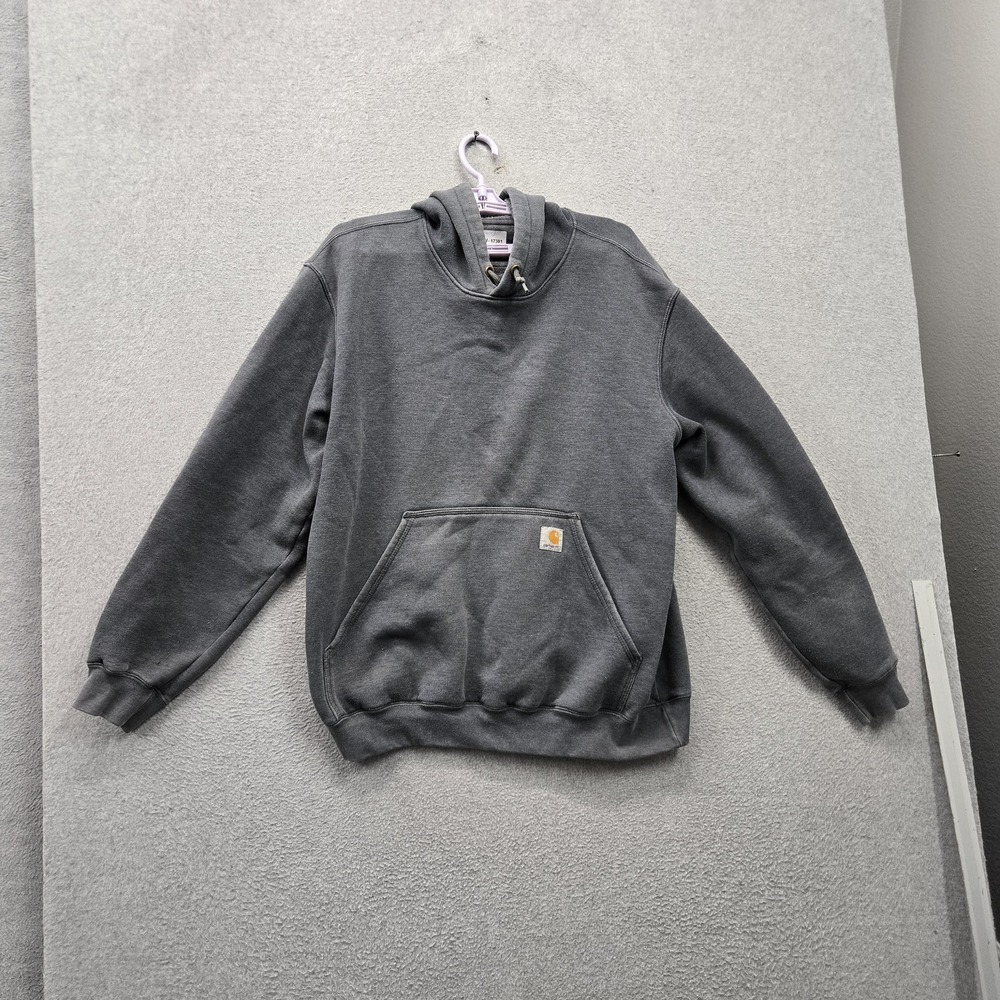 Carhartt Men Hoodie L Gray Iconic K288 Logo Original Fit Fleece Logo Pullover